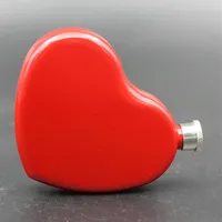 4 4 OZ Stainless Steel Portable Painted Heart Shape Small Hip Flask Whiskey Vodka Bottle Valentine's Day As Gift Wine Preferred252D