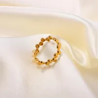 Küme halkaları vintage paslanmaz çelik mücevher altın bere boncukları açma yüzüğü fransız tarzı bages ayarlanabilir kadınlar düğün hediyesi