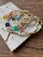 Strand Niche Light Luxury Design Copper Bead Bracelet Ins Natural Freshwater Pearl Rice Flower for Women