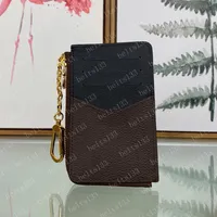 Fashion Keychains CARD HOLDER RECTO VERSO Womens Mini Zippy Wallet Coin Purse Bag Belt Charm Key Pouch Pochette Accessoires 69431 2734