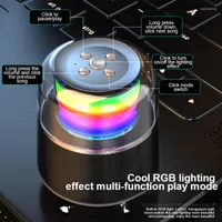 ポータブルスピーカーEST RGBライトエフェクトスピーカーホームダイアフラムプラグインBluetoothシリンダーカラフルライトワイヤレス
