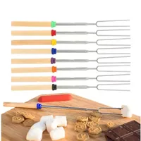 2022 Nieuw roestvrij staal 304 BBQ Tools Marshmallow Grill Stick Extension Grill Telescopic Cooking/Baking/Grilling