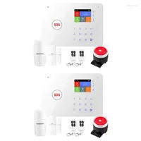 Smart Home Sensor Wireless Sim GSM Burglar Security LCD Appuyez sur le clavier WiFi Alarm System Kit
