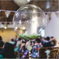 18 20 24 36inch Luminous Transparent Bobo Bubble Ballons Julbr￶llop F￶delsedagsfest Dekorationer Clear Helium Balloons 1223110