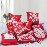 CushionDecorative Pillow Cotton Christmas Case Santa Claus Xmas Cushion Cover 45x45cm Decoratieve worp vierkante jaar Home Decor 220909