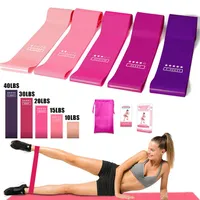 5PCS Set Resistance Band fitness 5 Levels Latex Gym Strength Training Rubber Loops Bands Fitness Equipment Sports yoga belt with Pull R2612