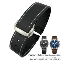 20 mm 21 mm 22 mm Band de montre en silicone en caoutchouc pour Omega Sea Master 300 IWC Hamilton Black Blue Strap Watch Bracelets Rolding Clasp Fre278p