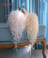 Свадебные цветы Youlapan f24 полная жемчуга Ivorywhite Букет ручной работы waterf
