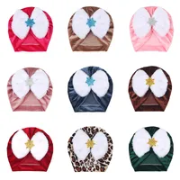 Baby Hat Infant Toddler Girl Bow Knot Indian Turban Bowknot Kids Headbands Caps Soft Warm Hairband velvet snowflake Hats Boutique Accessory Z6969