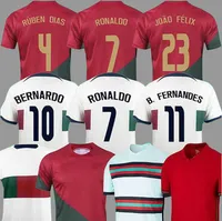 2022 Joao Felix Soccer Jersey Sanches Ruben Neves Shirt da calcio Bernardo Bruno Fernandes Camisa de Futebol Men Kit Kit Top