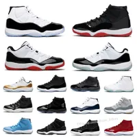 최신 Cool Grey Basketball Shoes 11 11S Mens 25 주년 기념 저전기 대학 블루 화이트 번식 콩코드 플레이 오프 선 72-10 로우 스니커 스페이스 잼 36-47