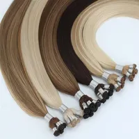Ryska hårkuttarmjusterat hårhand bundet inslag hårförlängning 8pieces 100Grams282d