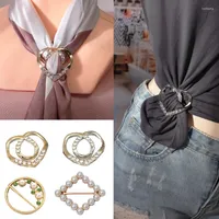 Cinturones de seda bufanda de seda botón de perla cristalina hebilla broche accesorios anudados accesorios soporte clip moda
