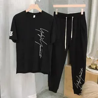 Chao Brand Y3 Sports Suit Men Summer Signature Signature Short Sleeve T-Shirt Pants Disual Two Pith Men Fashion KO195B