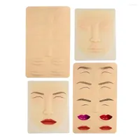Pestañas postizas 3D silicona maquillaje permanente tatuaje práctica de entrenamiento de la piel falsa los labios de ojo en blanco cara para la máquina de microblading principiante 1p