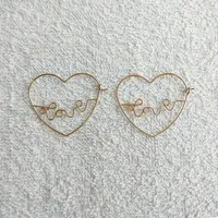 Hoop Earrings 2022 Fashion Sexy Female Handmade Gold Color Heart-shaped Love Brincos Bijoux Statement Jewelry For Women