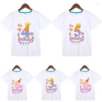 Camisetas para hombres Camiseta de chicas de verano para una camiseta de feliz cumpleaños dibujos animados para niños Camiseta 3 4 5 6 7 8 9 AÑO Presen