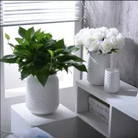 Vaso de 35cer￢mico moderno para decora￧￣o de casa vaso de mesa de mesa branco preto amarelo cor de cor184q