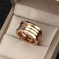 Con Box Fashion 316L Titanio Steel Zero Ring Stones Rings Couple per uomini e donne Ring298x