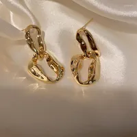 Hoopörhängen Korean Temperament Gold Ring kvinnliga öronringar för kvinnor Vintage Anpassad hypoallergen