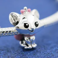 925 Sterling Silver The Aristocats Marie Charm Bead for European Pandora Jewelry Charm Bracelets210d