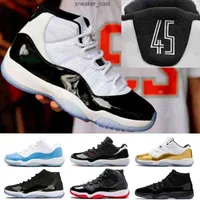 Stövlar med Box 11 Platinum Tint Bred Number 45 New Concord Basketball Shoes Men Women Shoes 11s Red Navy Gamma Blue 72-10 Sneakers