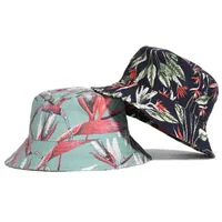 Skąpy brzegowe czapki nowe modne wiadra czapki bawełniane kwiaty rośliny drukarnia letnia czapka dla kobiet Outdoor Streetwear Sunshreen Sun Hat Female Cap T220909