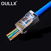 Dator kringutrustning Dator Officer Computer Cables Connectors Oullx 6U RJ45 Connector Cat6 Cat6a Jack UTP Gold Plated Pass Through