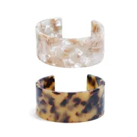 Charm Bracelets Javrick Acrylschildkrabne Weitbrauner Leopardenmuster Mode Schmuck Lady Ring286Q
