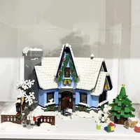 Kreativ idé Santa besökte pepparkakor House Model Bricks Compatible 10293 Winter Village Building Block Toys for Kids Gifts T220712698