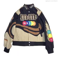 Bordado de chaquetas para hombres M Carta de Harajuku Baseball Coats Men Mujeres Hip Hop Impresión Patch Patch Varsity Bomber M-3xl2580