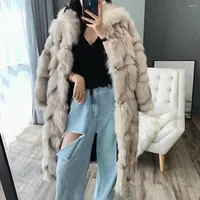 Women's Fur MENINA BONITA Brand 2022 Fashion Long Natural Real Coat Winter Jacket Women Outerwear Streetwear Thick Warm Korea Loose
