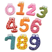 10pcs Montessori 베이비 번호 냉장고 냉장고 자기 인물 스틱 수학 26 PCS 편지 나무 수학 교육 장난감 어린이