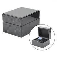 Boîtes de montre en fibre de carbone Single Box - Affichage de luxe Affichage Organisateur Bijoux Solder Men's Storage