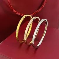 Lyxdesigner smycken 4mm tunna silverarmband armband f￶r kvinnor m￤n titan st￥l guld ingen skruvmejsel armband klassiska ￤lskare bra306r