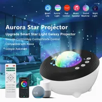 Night Lights Projector Galaxy Wifi Aurora Star Light Regalos de Navidad Lámpara de proyección Sky Compatible con Alexa Google