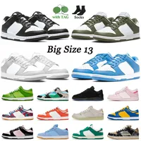 Big Size 13 Running Shoes for men women Low Top Leather Platform Sneakers Black White Medium Olive Grey Fog UNC Coast Mummy Undefeated Parra Mens Trainers EUR 36-47