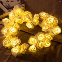 Str￤ngar 10/20/40 LED Rose Flower String Lights Batteridriven Artificial Bouquet Garland f￶r alla hj￤rtans dag br￶llopsfest