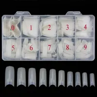 False Nails 500pcsBox Acrylic Tips Fake With Design Transparent Capsules Artificial Half Cover French Manicure 220909