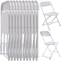 5つのプラスチック製の折りたたみ椅子のセットウェディングパーティーイベント椅子ホームガーデン用のコマーシャルホワイトチェア使用268W