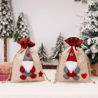 クリスマス装飾1PCクリエイティブサンタクロースサックギフトプレゼントバッグツリーキャンディバッグワインボトルクリスマス装飾＃50G