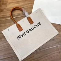 Bests Designer 핸드백 판매 2022 패션 캔버스 토트 Rives Gauches Tote for Womens Popular Dupes Bags Ladies Crossbody Bag High Capace Sac de Lux 48cm
