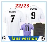 22 23 Maglie da calcio maschile Hazard Benzema Modric Mariano Kroos Isco Asensio Marcelo Bale Home White Away 3rd Madrids Football Shirt