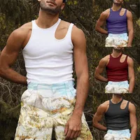 Camisas casuales para hombres Sports Tank Fitness Fitness Fitness Vest Vest Bottoming Camiseta s￳lida Corta Skinny M-4XL