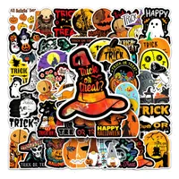 50pcs Wholesale Horror Halloween Stickers Pack For Diy Phone Case Laptop Luggage Motorcycle Guitar Fridge Skateboard Water Bottle Pumpkin Graffiti Sticker Decals