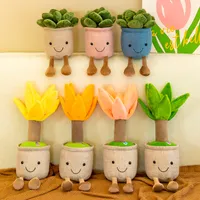 Simulation Topf Sukkulente Plüschspielzeugpflanze Dragon Bartbaum Kinder Geschenk Stoff Bonsai Dekorative Puppen -Cartoon Großhandel