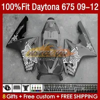 OEM Pełne owiewki dla Daytona 675 675R 2009 2012 2012 Body 150NO.98 Daytona675 2009-2012 Bodywork Daytona 675 R 09 10 11 12 Wtrysku Forma Foring Silvery Grey Blk