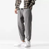 Herenbroek 2022 Leer Warme fleece broek Japanse stijl Outdoor jogger sport mannelijk losse pantaloni da uomo mannen harem