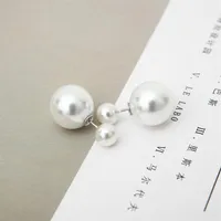 Temperament All-Match Double-Sided Size Ball Pearl Earrings For Women Korean Simple Design Fashion Jewelry 2021 Stud293a