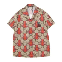 Yeni Moda Hawaii Çiçek Baskı Plaj Gömlek Erkekler Tasarımcı İpek Bowling Gömlek Sıradan Hawaii Gömlek Erkek Yaz Bluz Kısa Kollu Gevşek